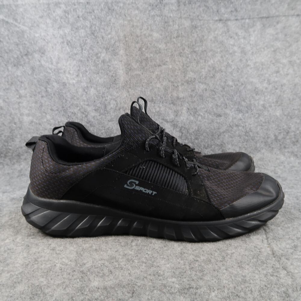 Skechers S Sport Shoes Mens 9.5 Athletic Trainers Bungee Slip On Casual Black